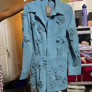 & Other Stories Blue Floral Jumpsuit